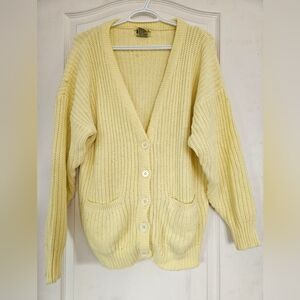 Butter Yellow Knit Spring Oversized Cardigan